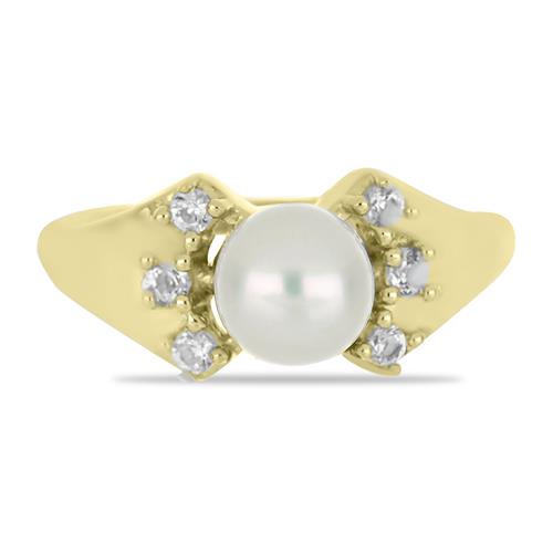 BUY 925 SILVER WITH WHITE FRESHWATER PEARL GEMSTONE RING